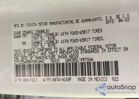 2022 Toyota Tacoma Trd Sport from USA, damaged, VIN 3TYCZ5AN5NT091043